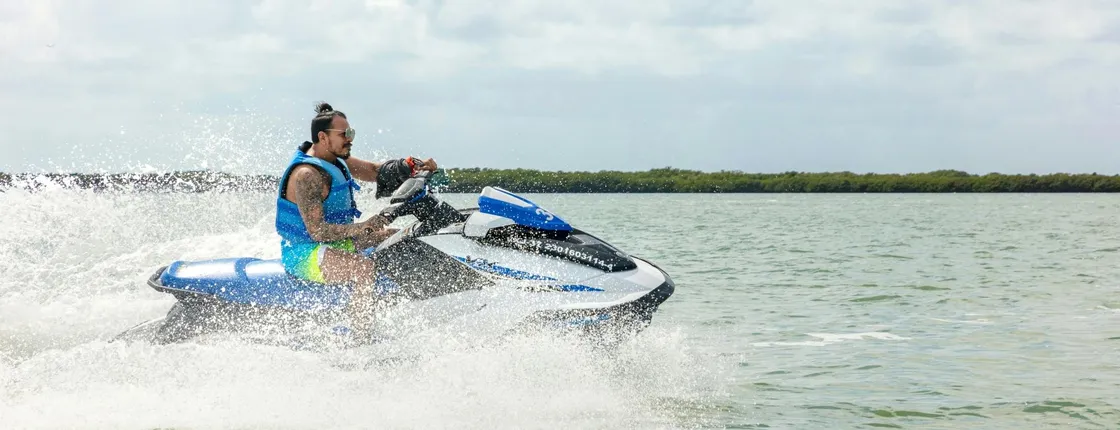 Wave Runner Jet Ski in the Nichupté Lagoon or the Caribbean Ocean