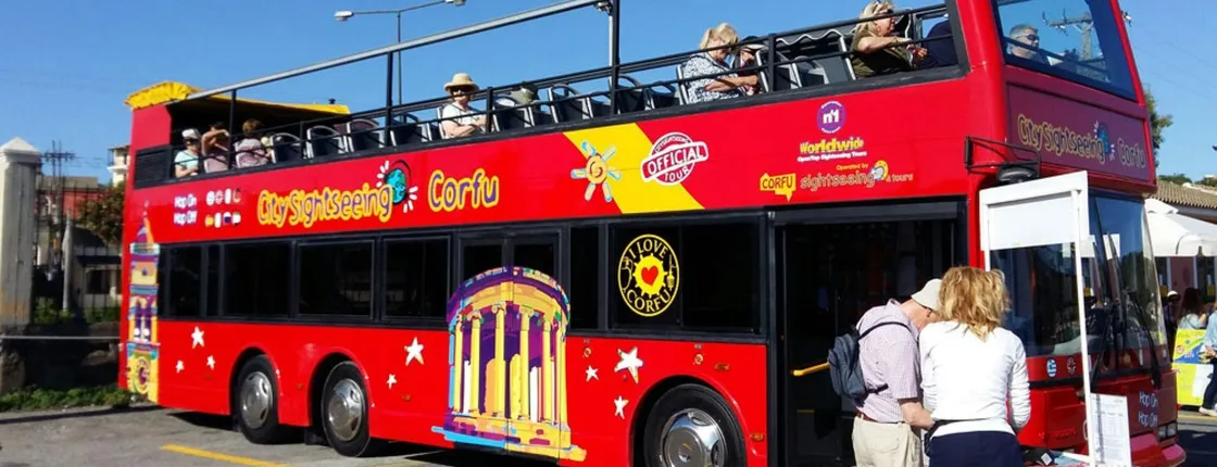 City Sightseeing hop-on hop-off bus tour of Corfu