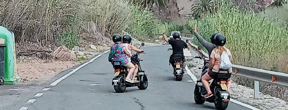 E-Scooter Tour of Ayagaures Mountain for Driver and Passenger