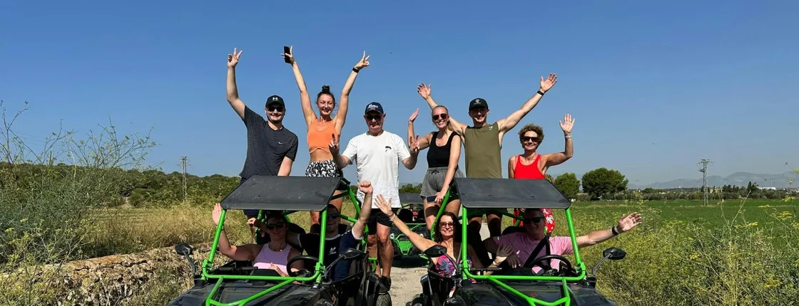 Guided buggy tour with a crystal-clear beach swim stop