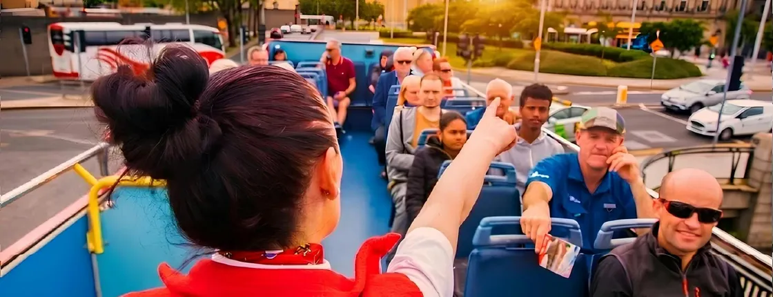 Evening panoramic bus tour of Dublin with a live guide