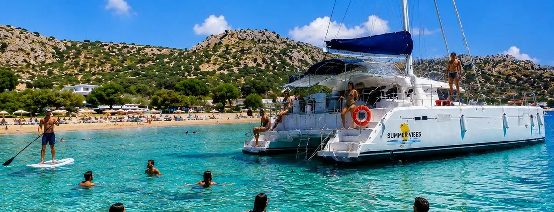 Catamaran cruise from Kolymbia harbour with drinks