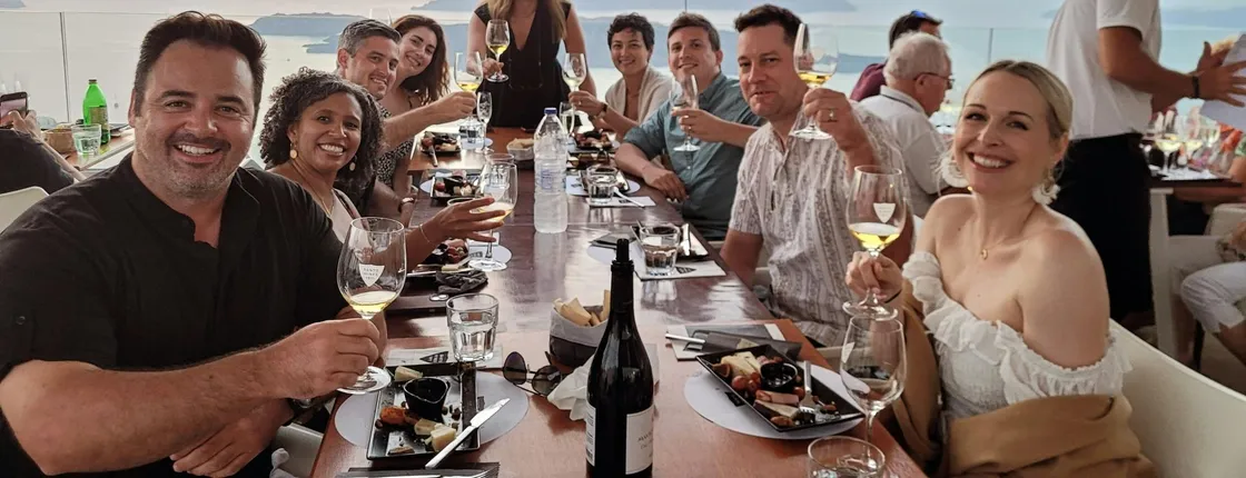 Santorini semi-private sunset wine tour with two wineries