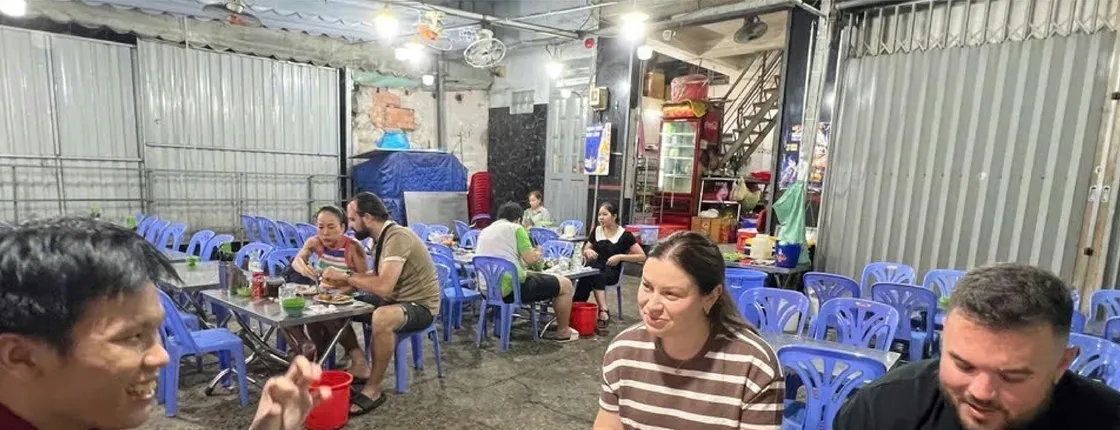 Ho Chi Minh City local food evening tour by motorbike