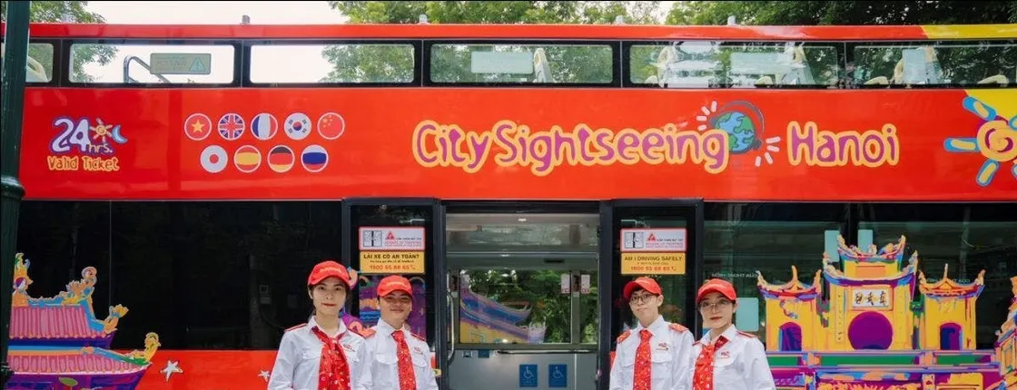 City Sightseeing hop-on hop-off bus tour of Hanoi