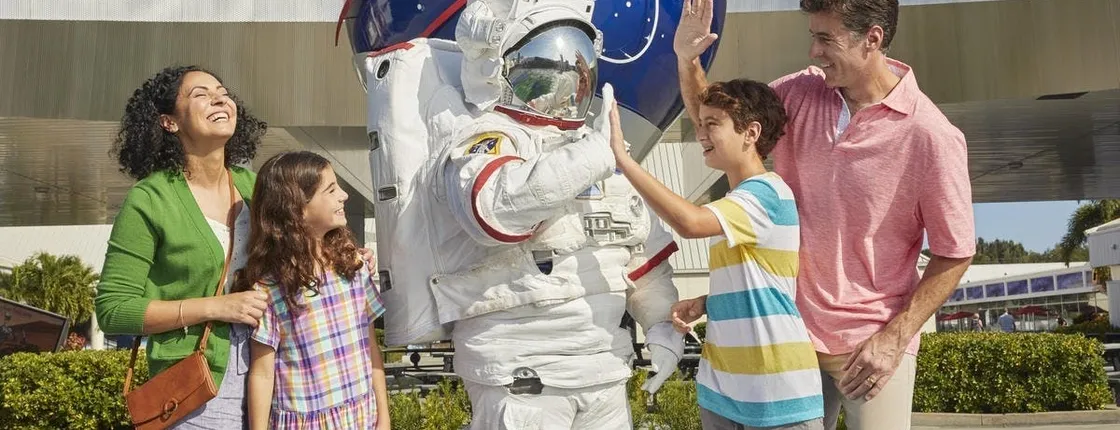 Admission to the Kennedy Space Centre for adults at the children’s rate, including add ons
