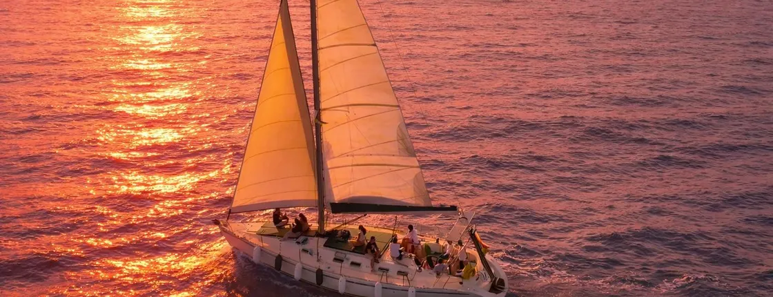 Rhodes deluxe sunset dinner with private luxury sailing cruise