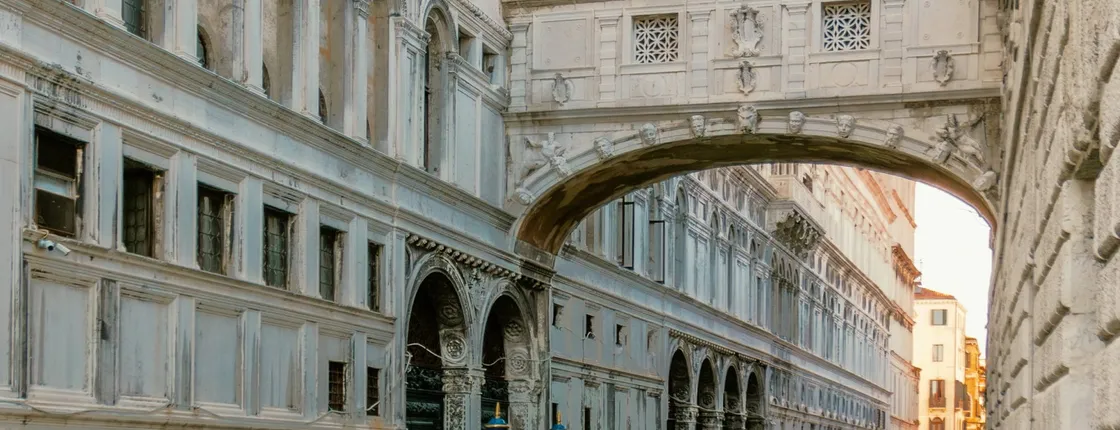 Shared gondola ride underneath the Bridge of Sighs