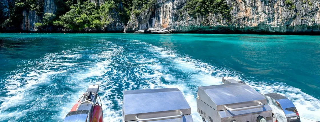 Full-day early Phi Phi and Bamboo Islands by power catamaran from Phuket with optional transfers
