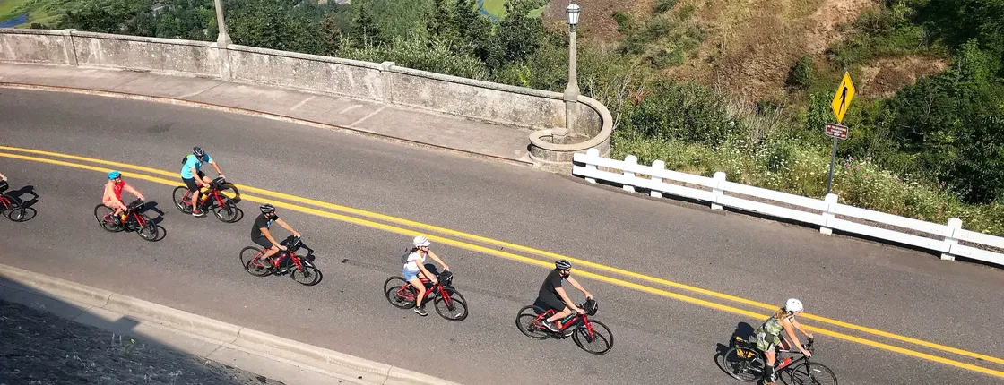 Columbia River Gorge hidden waterfalls bike tour