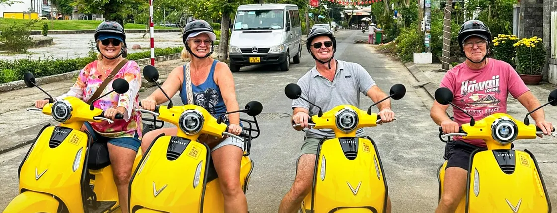 Guided Hoi An countryside and artists electric scooter tour