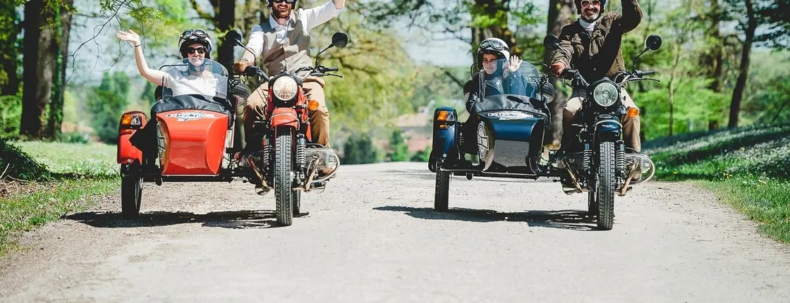 Half day tour of the Bordeaux vineyards in a sidecar