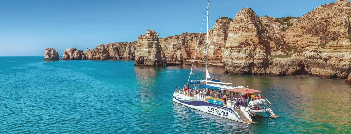 Benagil Cave catamaran cruise ticket with brunch from Vilamoura