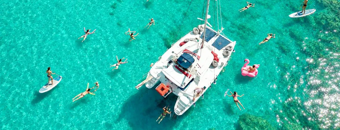 Anthony Quinn, Afandou and Ladiko Bay all-inclusive catamaran cruise