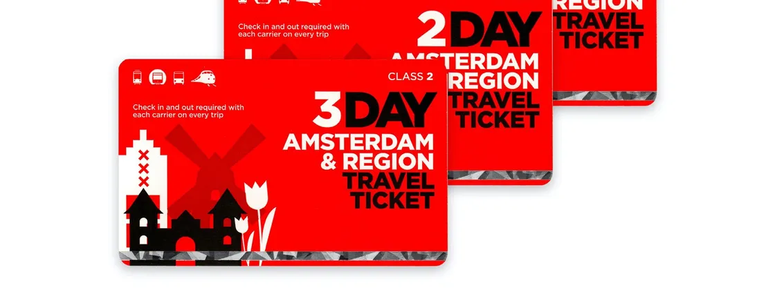 Amsterdam region travel ticket for 1 to 3 days
