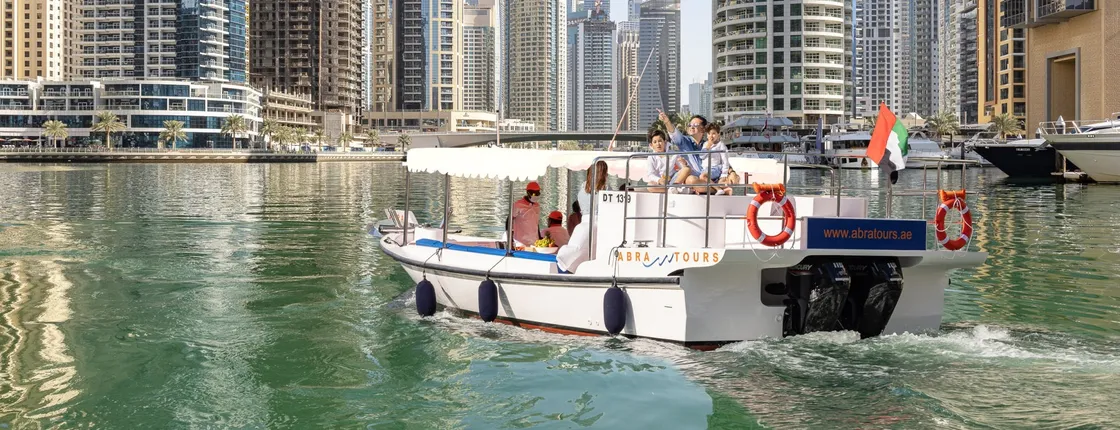 60-minute Modern Abra boat tour of Dubai Marina and Ain Dubai