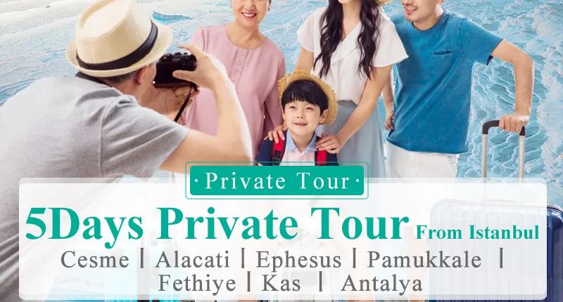 Turkey Izmir Pamukkale Fethiye Antalya 5 Days Private Tour from Istanbul including Guide and Domestic Flights
