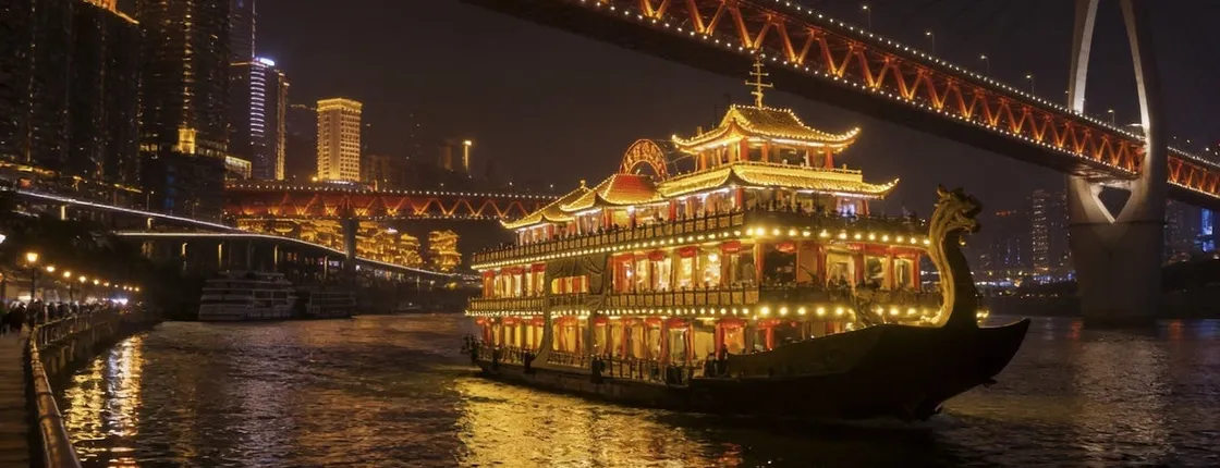 Private Yangtze River cruise by night in Chongqing