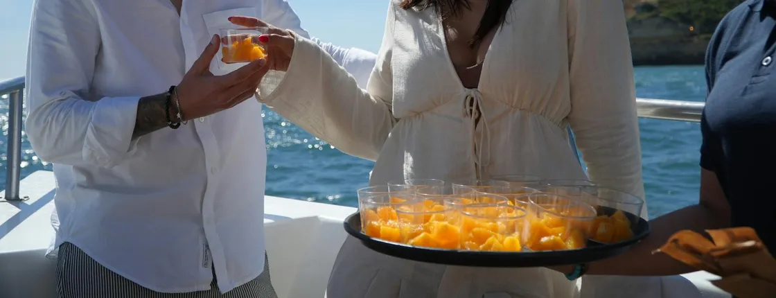 Vilamoura Benagil Caves cruise with brunch and open bar
