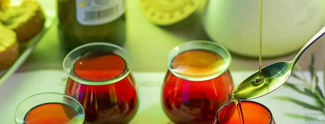 Extra virgin olive oil guided tasting at a winery