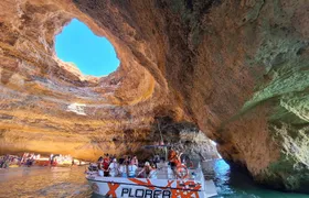 Caves in the Algarve and dolphin-watching boat tour from Albufeira