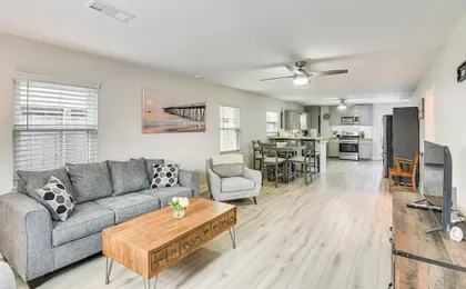 Steps to Seawall: Fenced Family Home in Galveston!