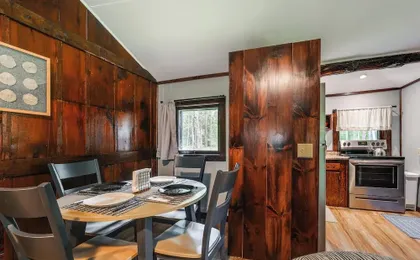Walk to Barrett's Park: Wooded Cabin w/ Grill!