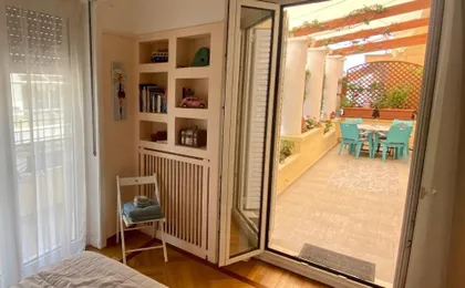 Oasis Veranda Under Columns.Kolonaki Embassy Area.