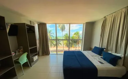 Flat Beira Mar do Cabo Branco Quarto com linda vista para o mar