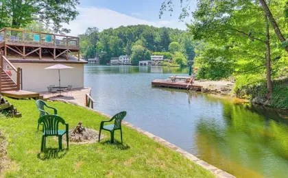 2-story Deck: Waterfront Lake Lure Home!