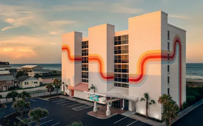 Golden Sands Carolina Beach Oceanfront Tapestry by Hilton