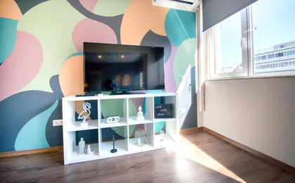 Abstract Flat with Urban View
