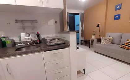 Flat com Piscina, Sauna e Estacionamento