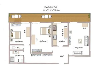 NOTRE DAME - Huge sunny modern 2BR flat - Terrace
