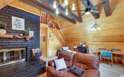 Rustic-modern Overgaard Cabin w/ Decks & Fire Pit!